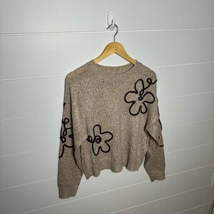 Cozy Floral Knit Sweater
